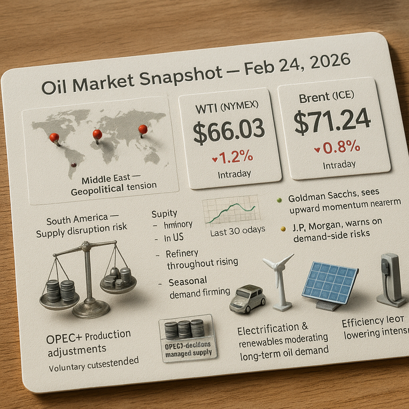 WTI and Brent Oil Prices Today: February 24,